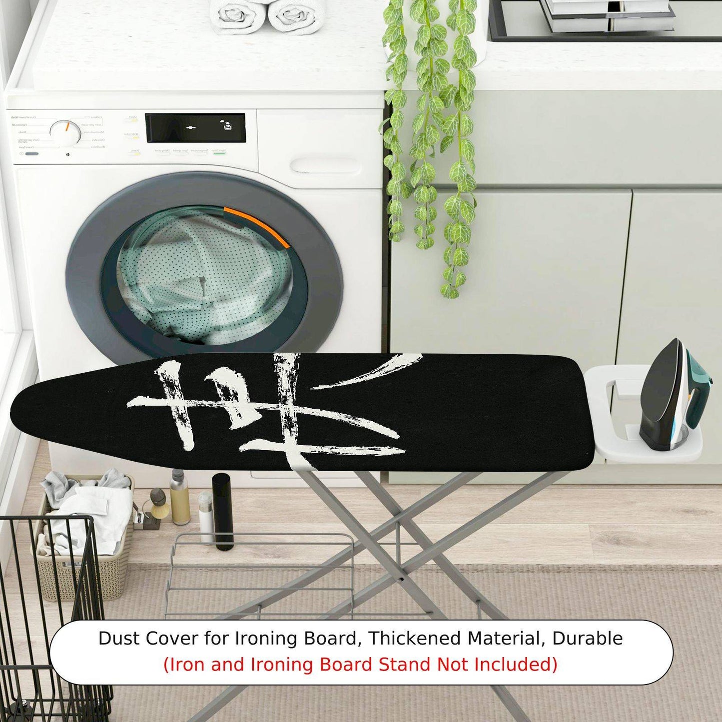 1-Piece Abstract Black White Strokes  Ironing Board Cover, Universal Size, Without Board