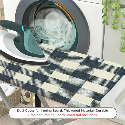 1-Piece Plaid Checkered Black  Ironing Board Cover, Universal Size, Without Board
