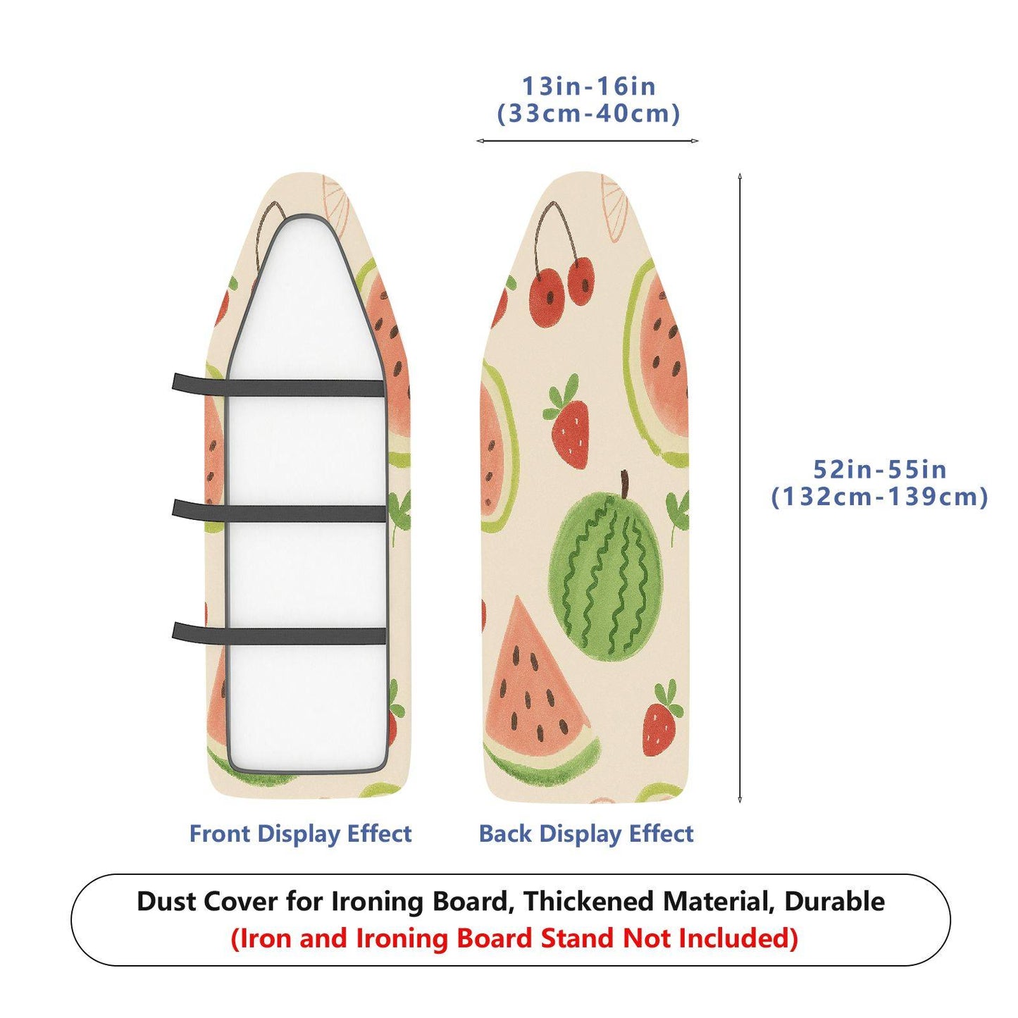 1-Piece with Fruit Pattern, Watermelon, Strawberry, Cherry, Household  Ironing Board Cover, Universal Size, Without Board