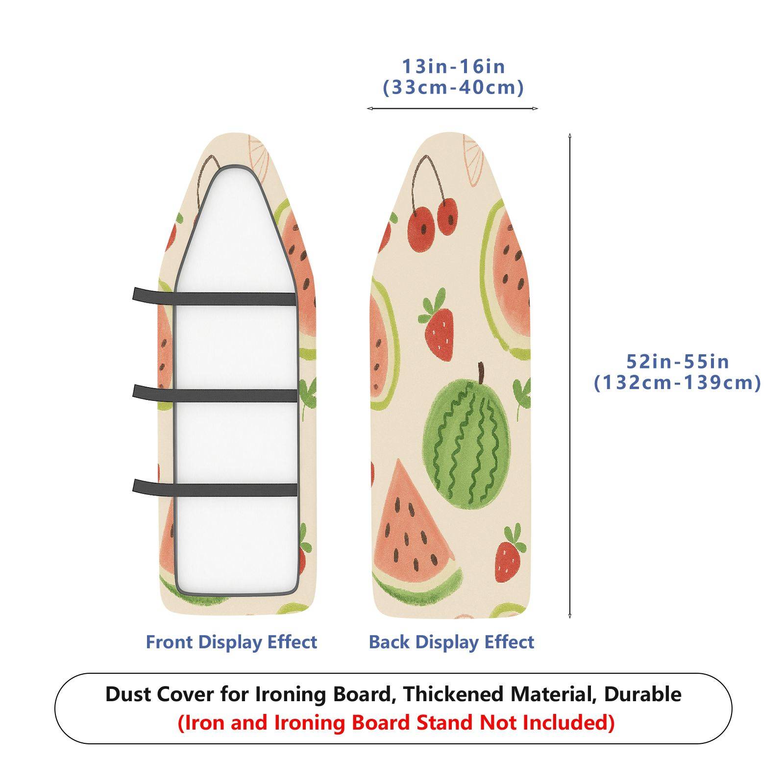 1-Piece with Fruit Pattern, Watermelon, Strawberry, Cherry, Household  Ironing Board Cover, Universal Size, Without Board