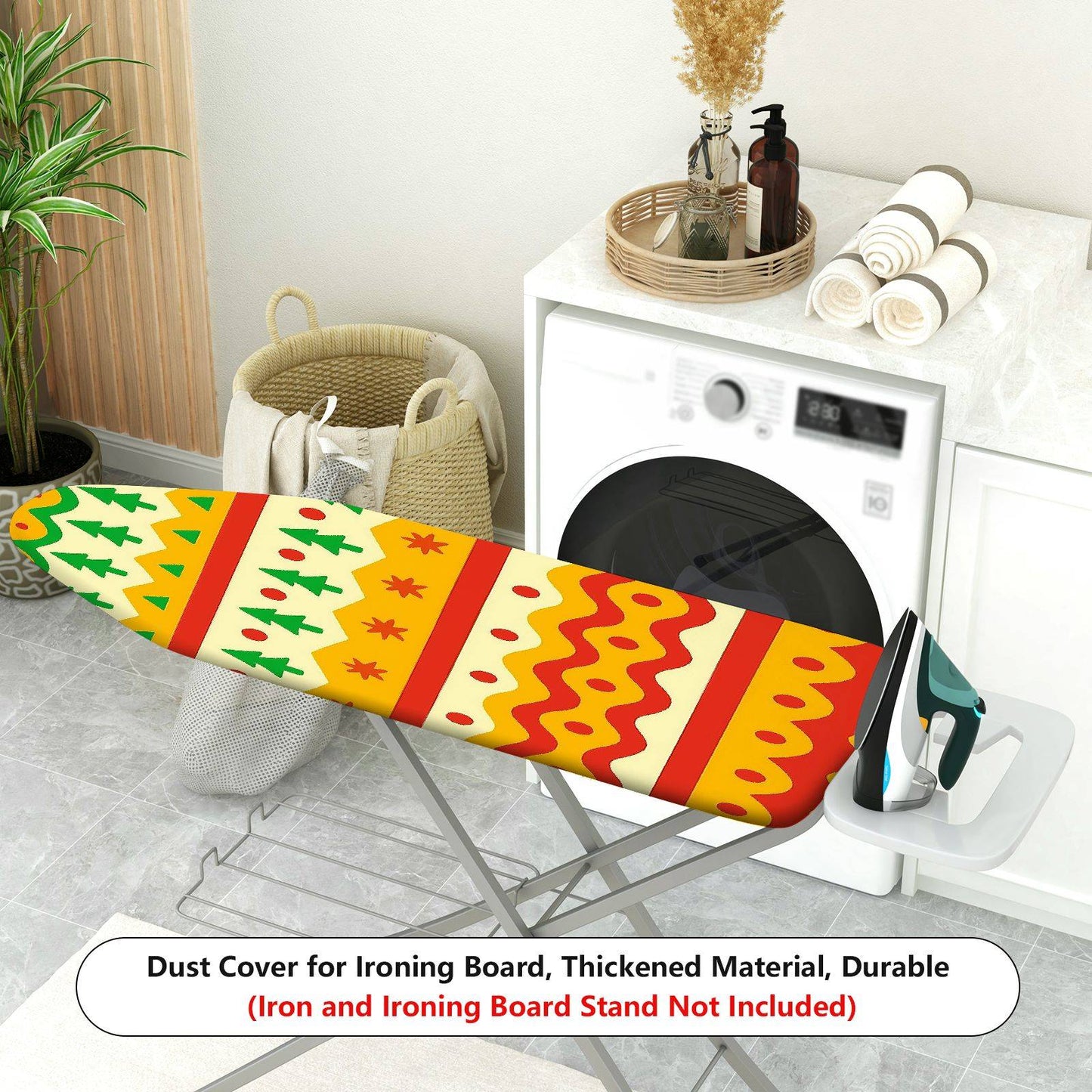 1-Piece Christmas Trees Festive Patterns Colorful  Ironing Board Cover, Universal Size, Without Board