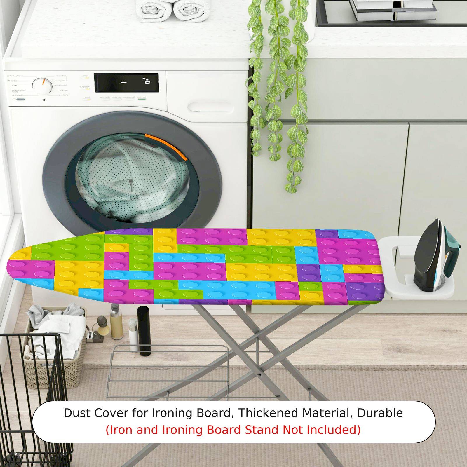1-Piece Colorful Brick Pattern Fun Bright  Ironing Board Cover, Universal Size, Without Board