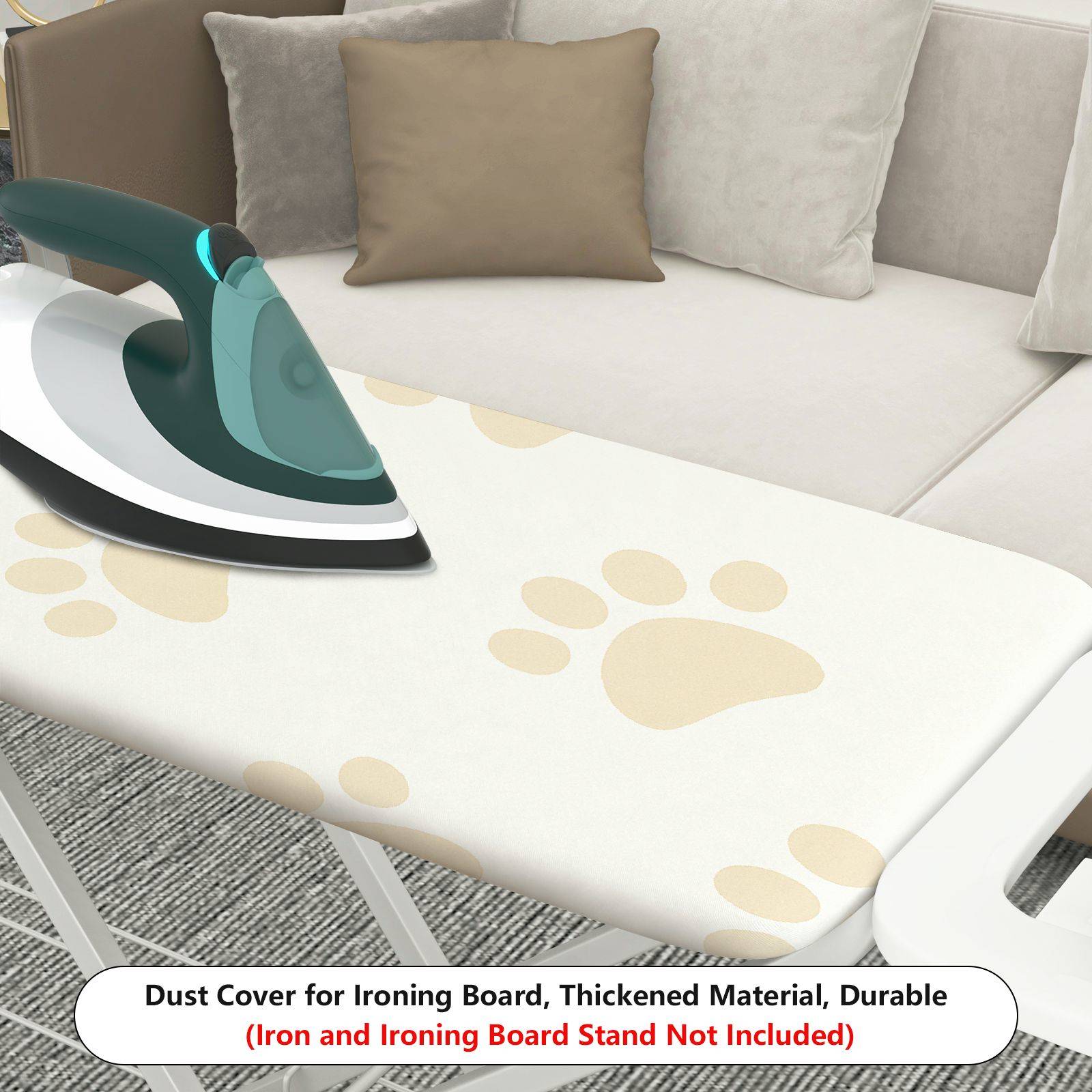 1-Piece Cute Paw Print Beige Minimalist  Ironing Board Cover, Universal Size, Without Board