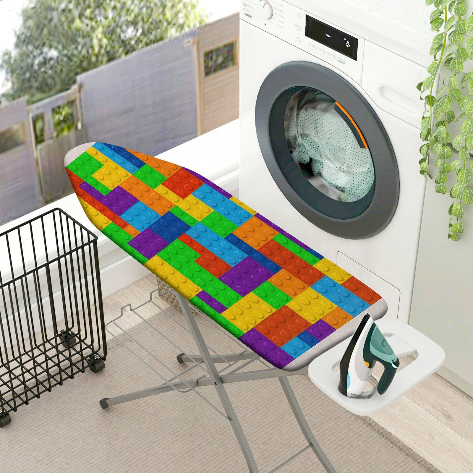 1-Piece Colorful Brick Pattern Fun Vibrant  Ironing Board Cover, Universal Size, Without Board