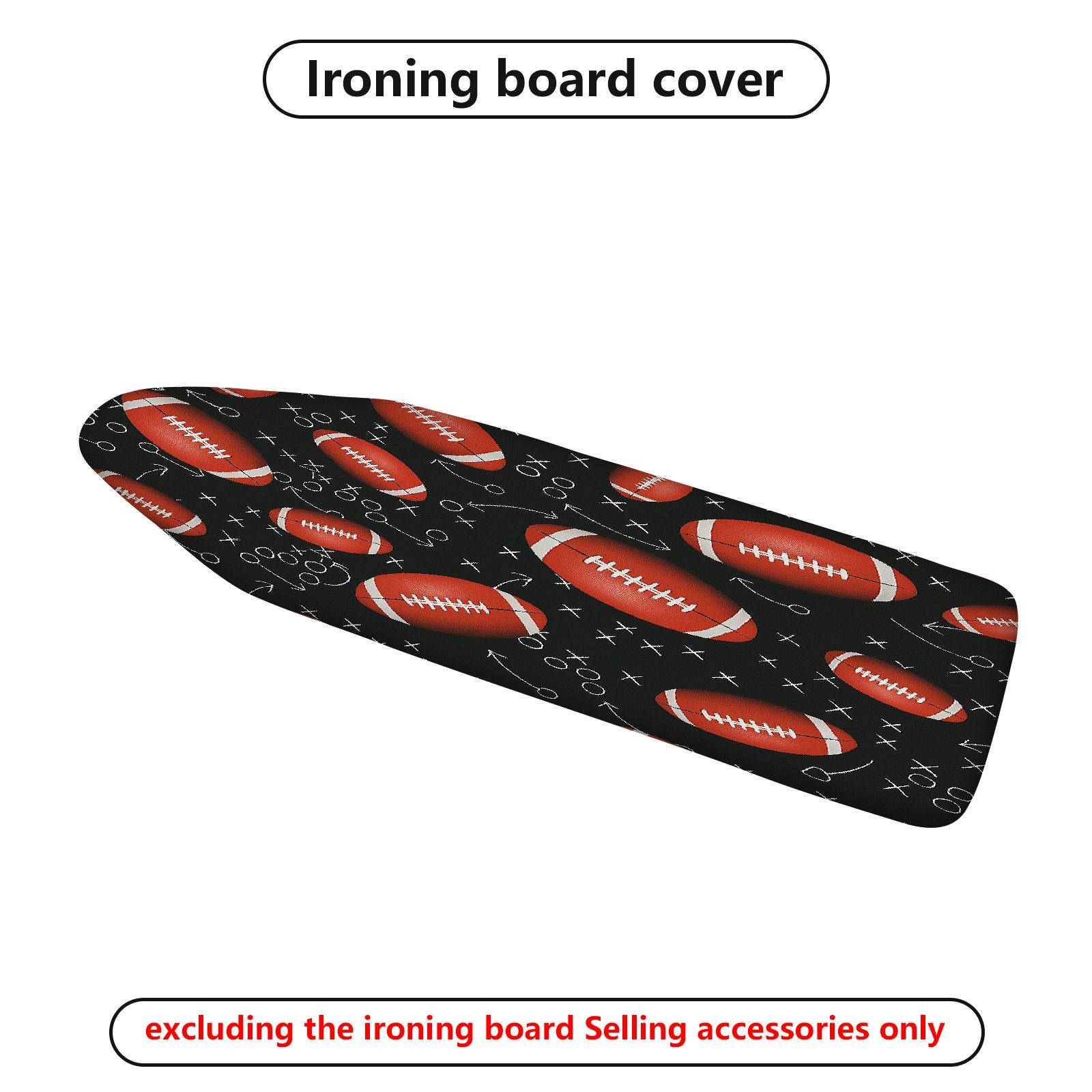 1-Piece Football Sports Black  Ironing Board Cover, Universal Size, Without Board