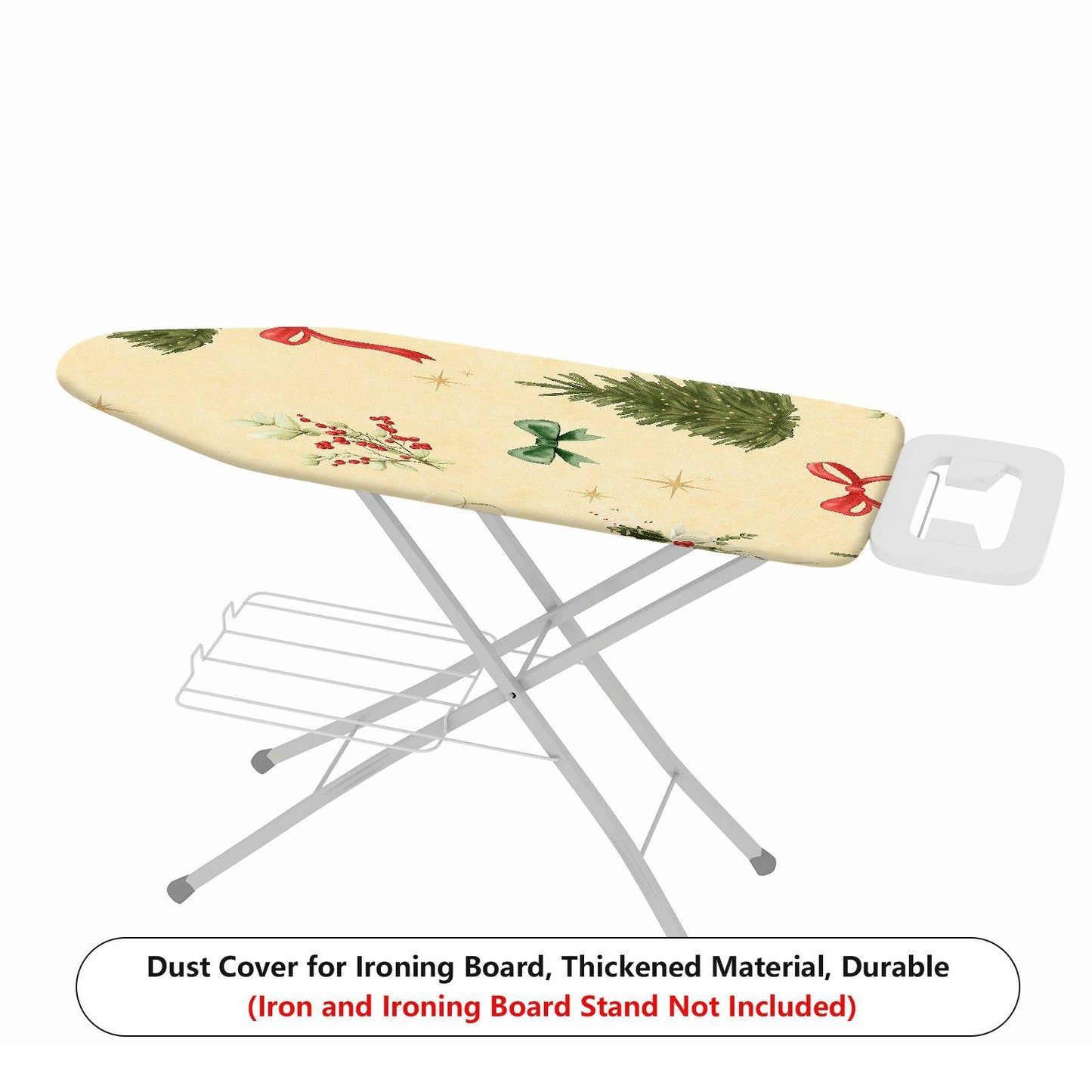 1-Piece Christmas Tree Bow Holly  Ironing Board Cover, Universal Size, Without Board