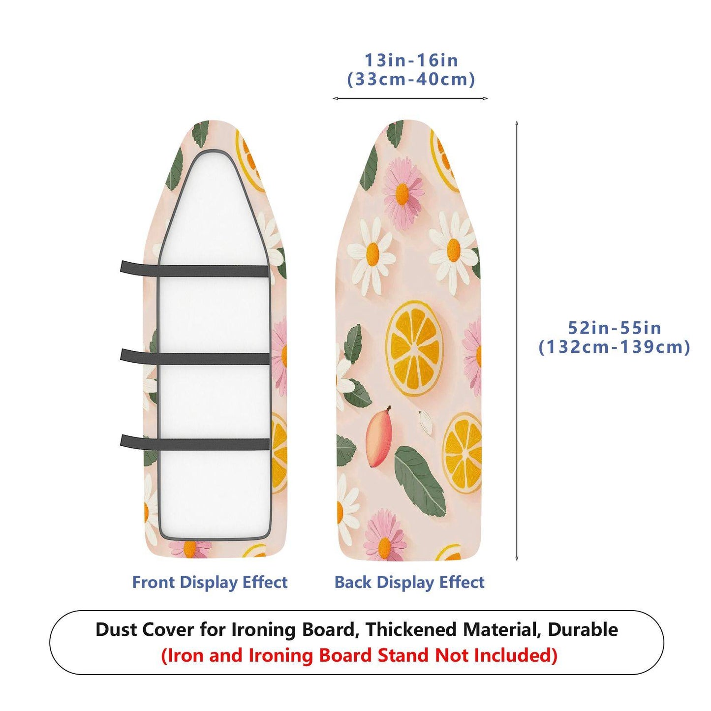 1-Piece Floral Fruit Pattern Vibrant  Ironing Board Cover, Universal Size, Without Board