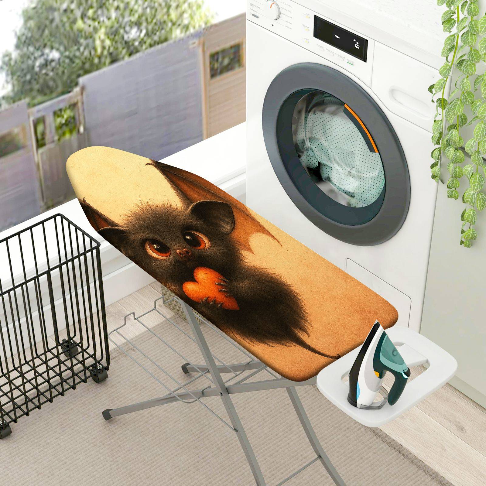 1-Piece Cute Bat Halloween Fantasy  Ironing Board Cover, Universal Size, Without Board
