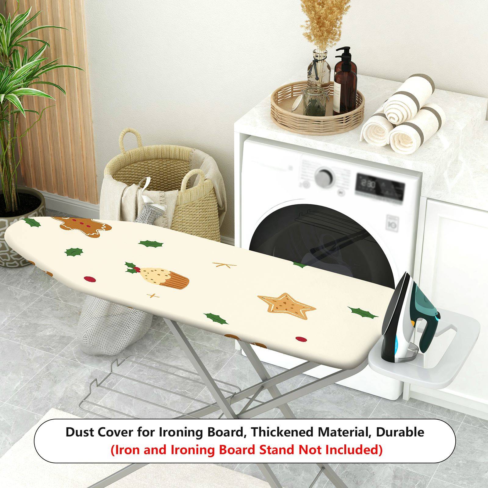 1-Piece Christmas Gingerbread Star  Ironing Board Cover, Universal Size, Without Board
