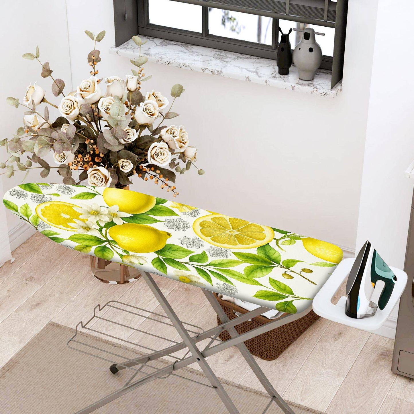1-Piece Lemon Fruit Floral  Ironing Board Cover, Universal Size, Without Board