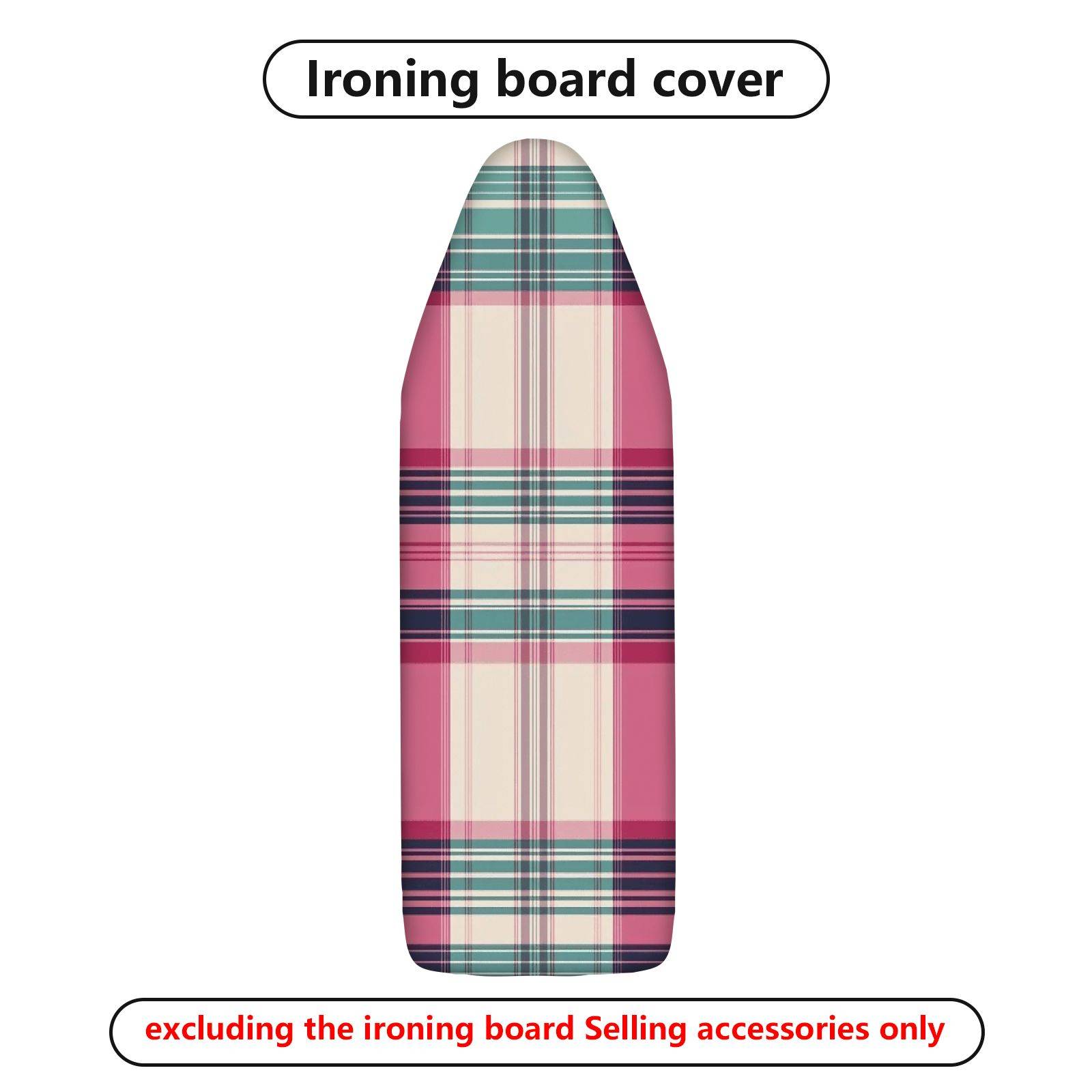 1-Piece Plaid Pink Green  Ironing Board Cover, Universal Size, Without Board
