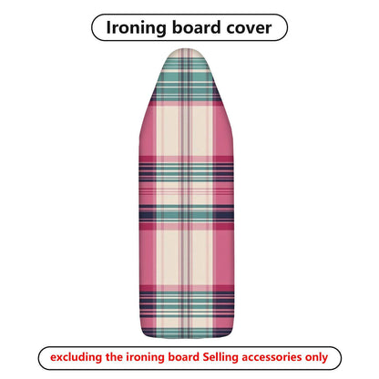 1-Piece Plaid Pink Green  Ironing Board Cover, Universal Size, Without Board