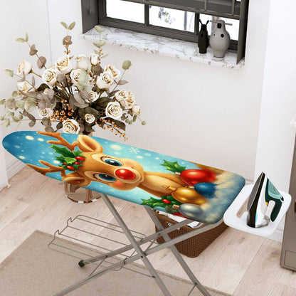 1-Piece Reindeer Christmas Snowflakes  Ironing Board Cover, Universal Size, Without Board