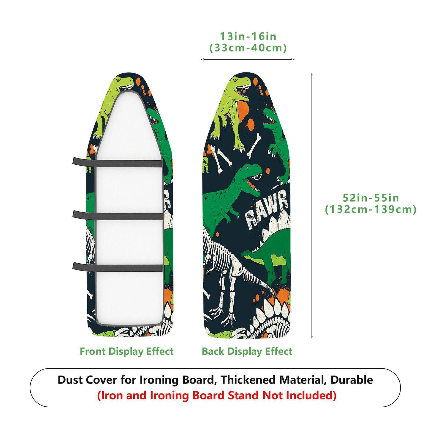 1-Piece Dinosaur Colorful Pattern Fun  Ironing Board Cover, Universal Size, Without Board