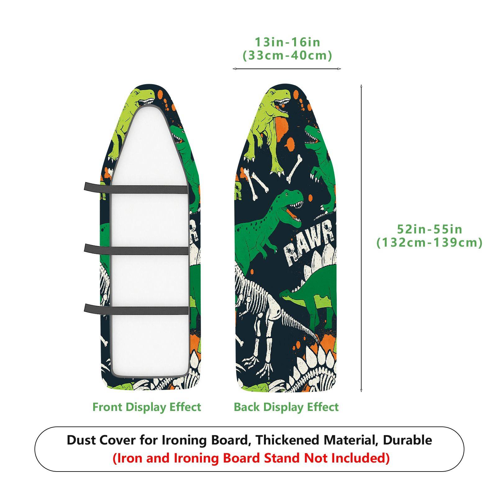 1-Piece Dinosaur Colorful Pattern Fun  Ironing Board Cover, Universal Size, Without Board
