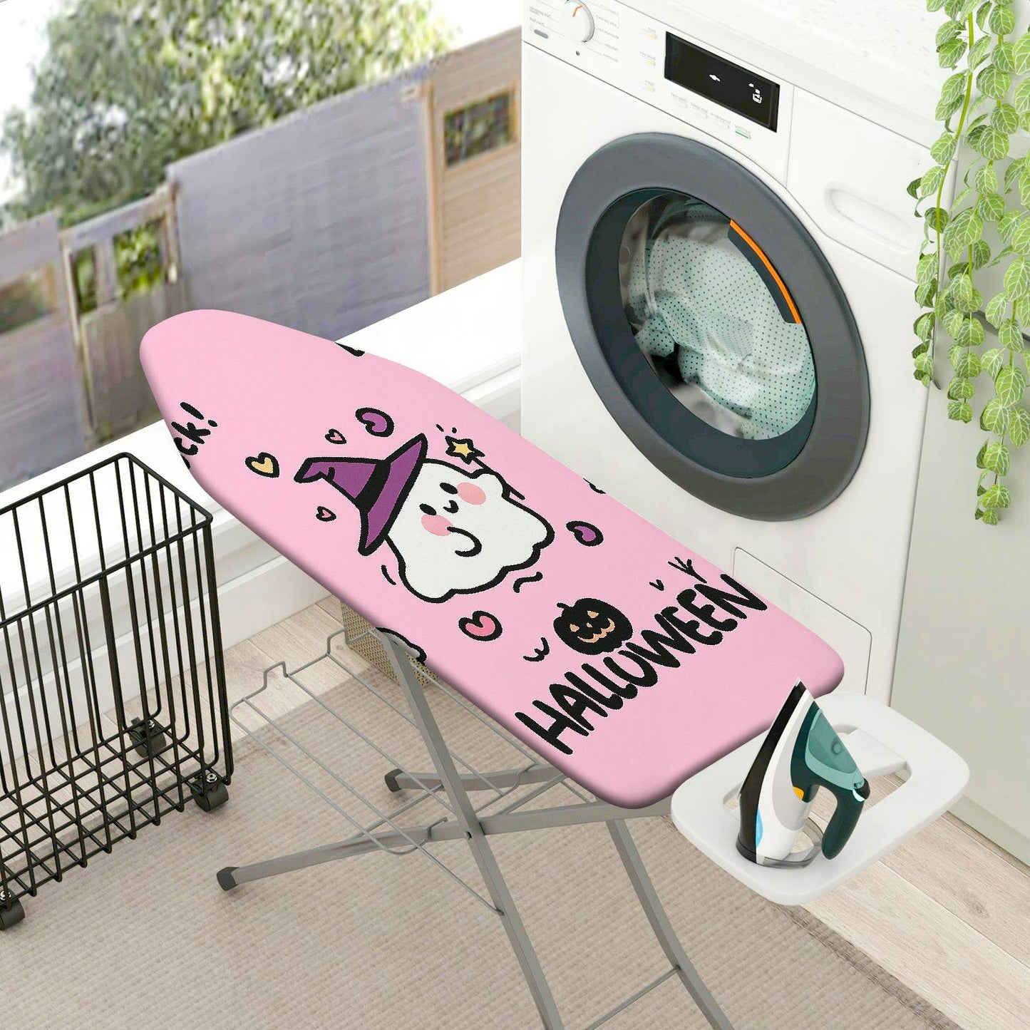 1-Piece Cute Ghost Witch Hat Halloween  Ironing Board Cover, Universal Size, Without Board