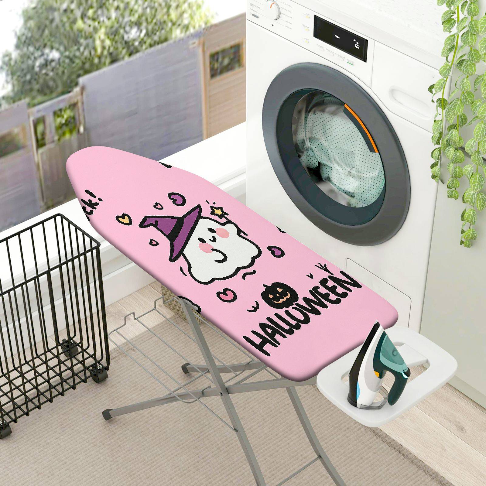 1-Piece Cute Ghost Witch Hat Halloween  Ironing Board Cover, Universal Size, Without Board