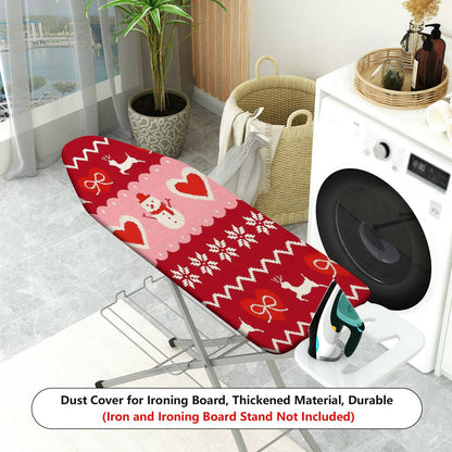 1-Piece Christmas Snowman Hearts  Ironing Board Cover, Universal Size, Without Board