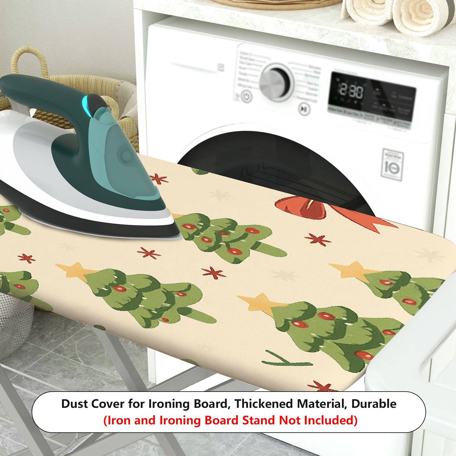 1-Piece Christmas Tree Bow Star  Ironing Board Cover, Universal Size, Without Board