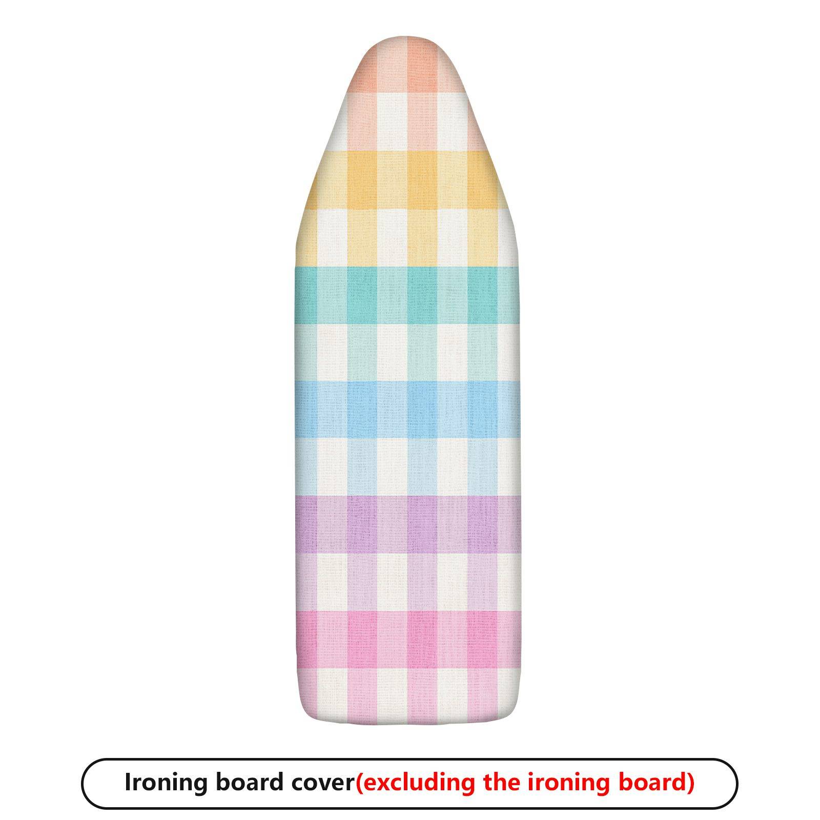 1-Piece Rainbow Plaid Colorful Checkered  Ironing Board Cover, Universal Size, Without Board
