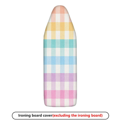 1-Piece Rainbow Plaid Colorful Checkered  Ironing Board Cover, Universal Size, Without Board