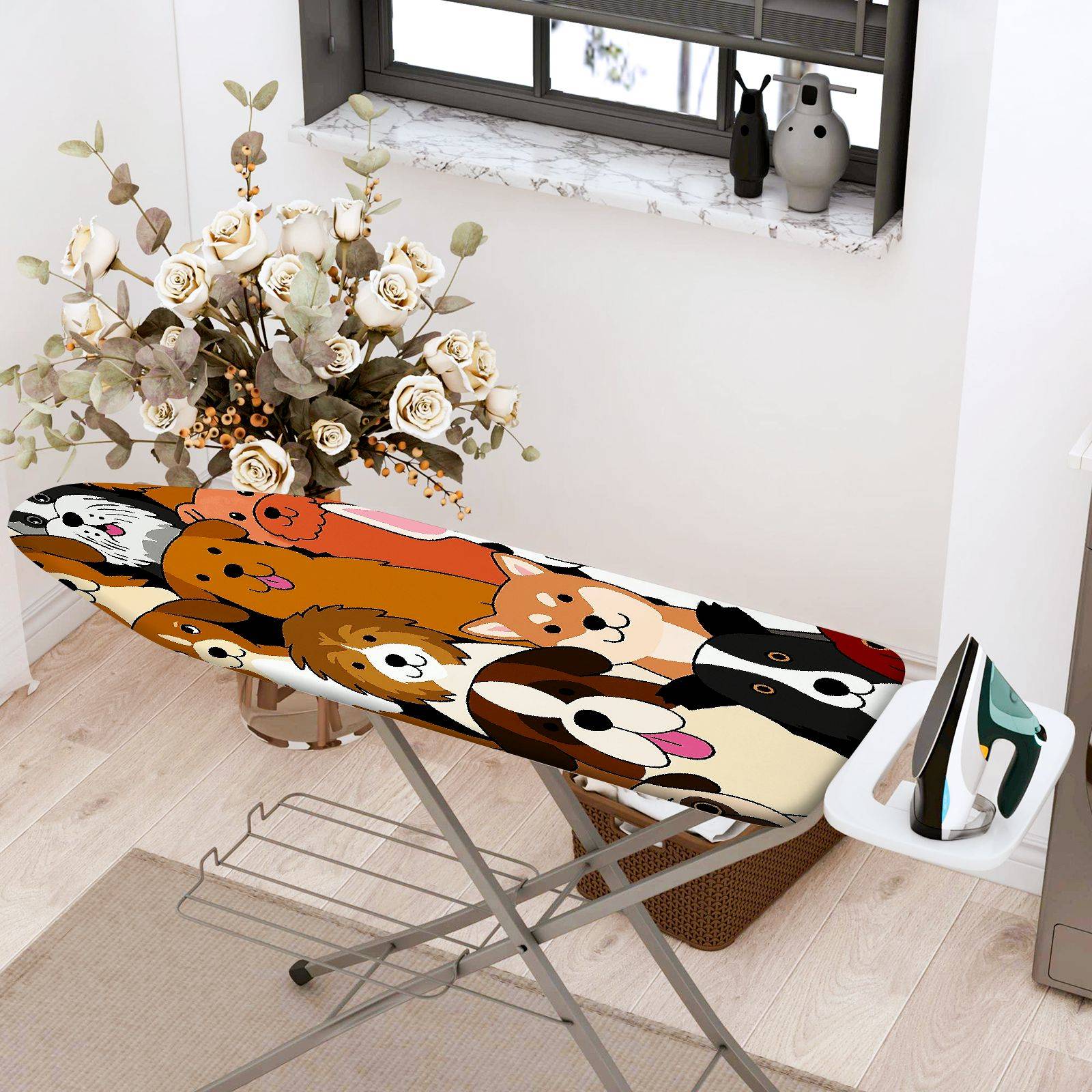 1-Piece Dogs Cute  Ironing Board Cover, Universal Size, Without Board