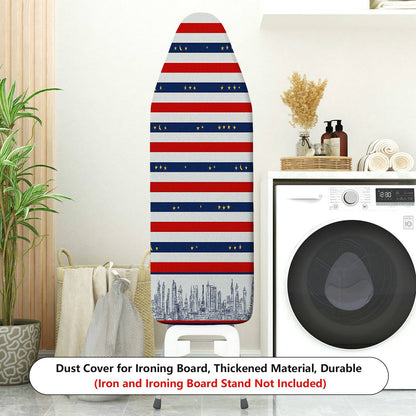 1-Piece American Flag City Skyline Star  Ironing Board Cover, Universal Size, Without Board