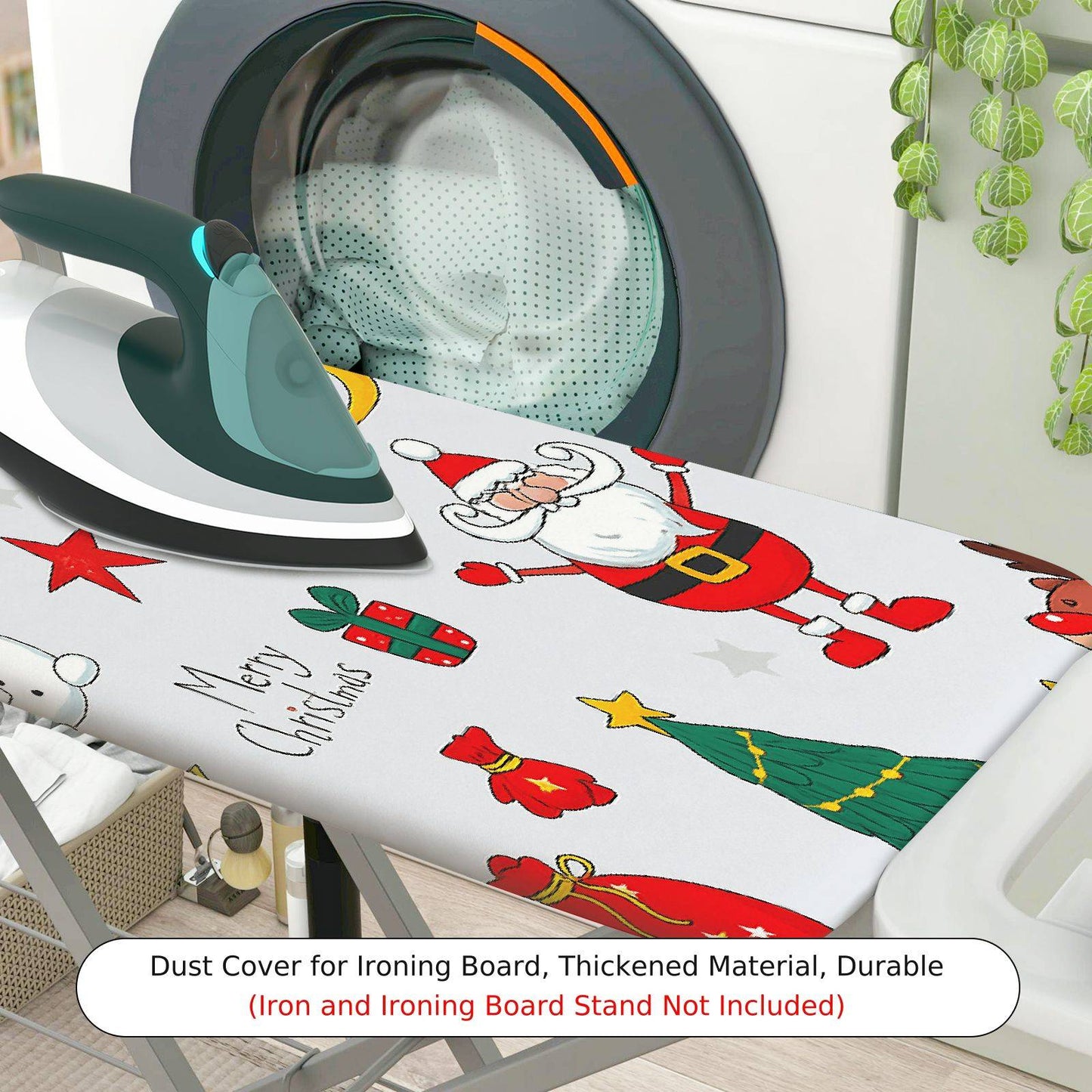 1-Piece Christmas Santa Tree Snowman  Ironing Board Cover, Universal Size, Without Board
