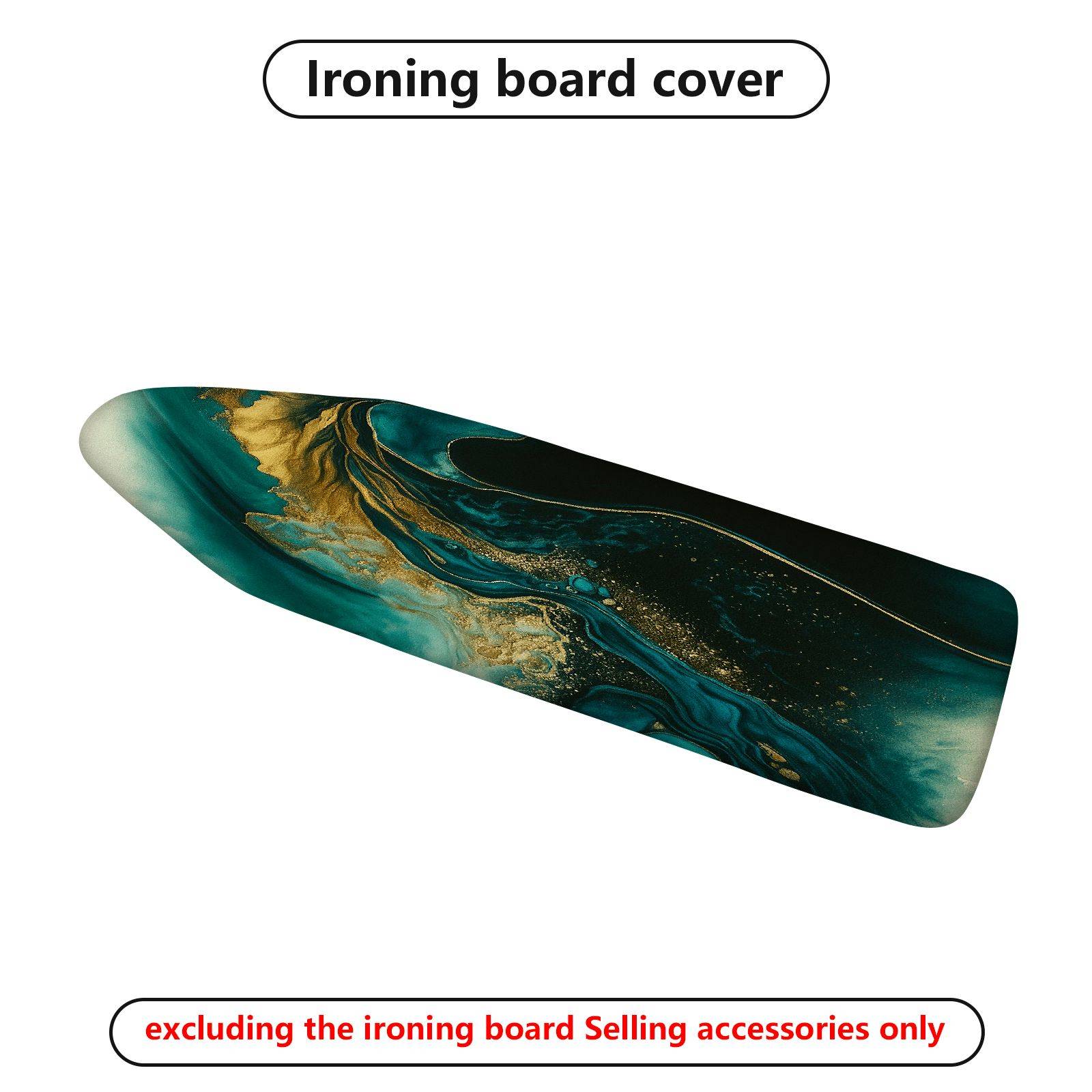 1-Piece Abstract Art Elegant Waves Marble  Ironing Board Cover, Universal Size, Without Board