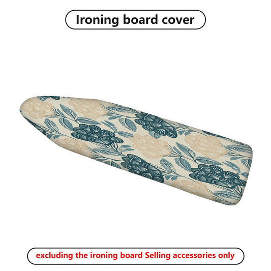 1-Piece Floral Leaf Beige Blue  Ironing Board Cover, Universal Size, Without Board