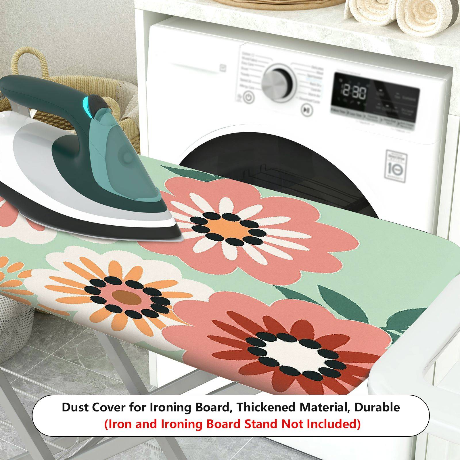 1-Piece Floral Pattern Printed Multifunction Decorative  Ironing Board Cover, Universal Size, Without Board