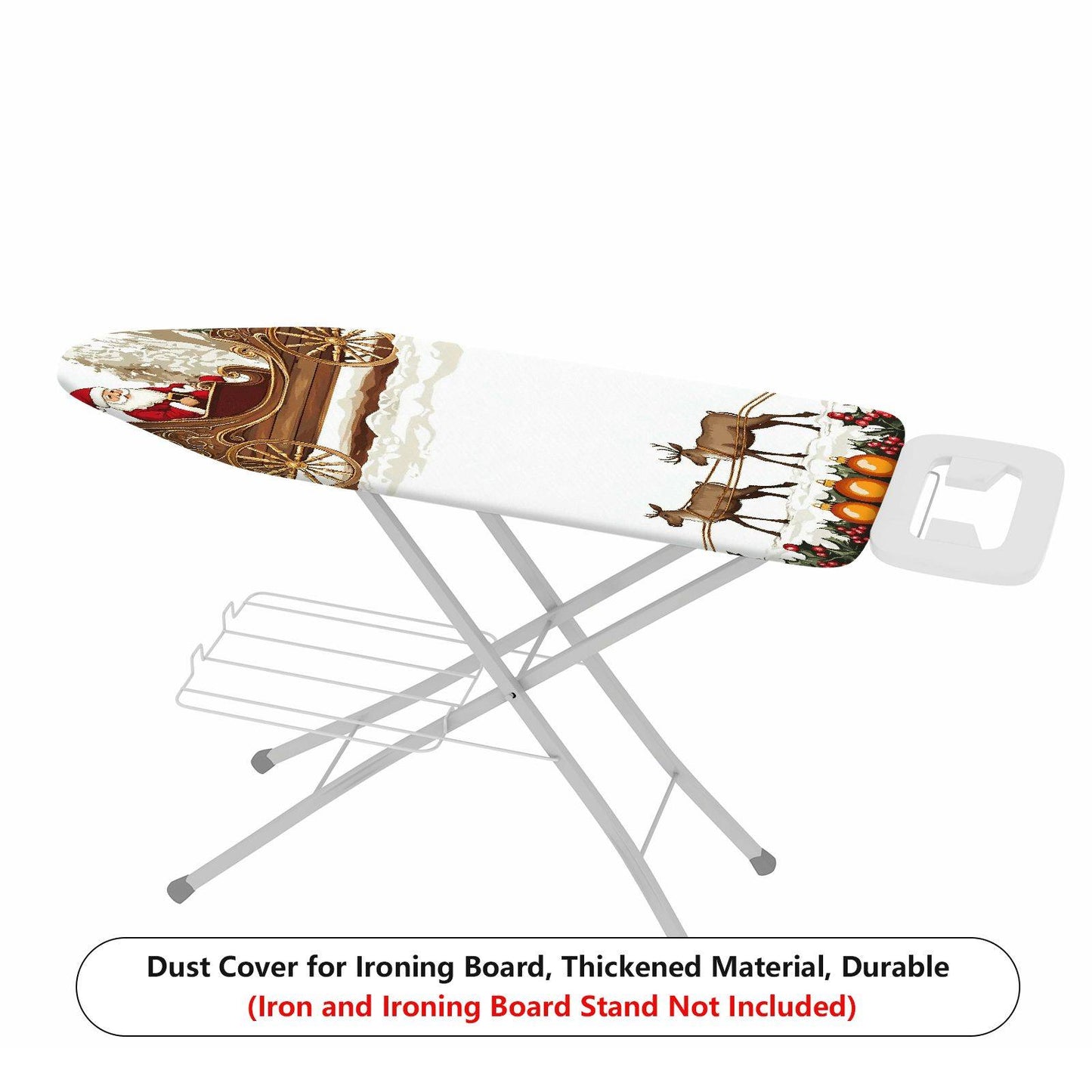 1-Piece Christmas Santa Reindeer Sleigh  Ironing Board Cover, Universal Size, Without Board