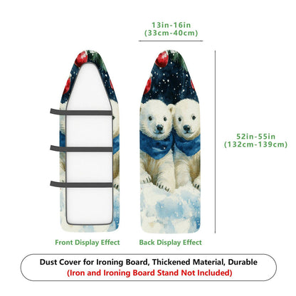 1-Piece Polar Bear Christmas Snow  Ironing Board Cover, Universal Size, Without Board
