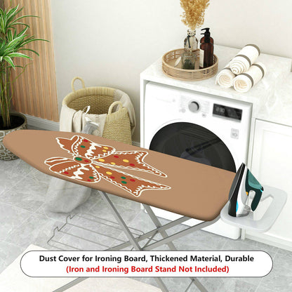 1-Piece Gingerbread Bow Ribbon Christmas  Ironing Board Cover, Universal Size, Without Board