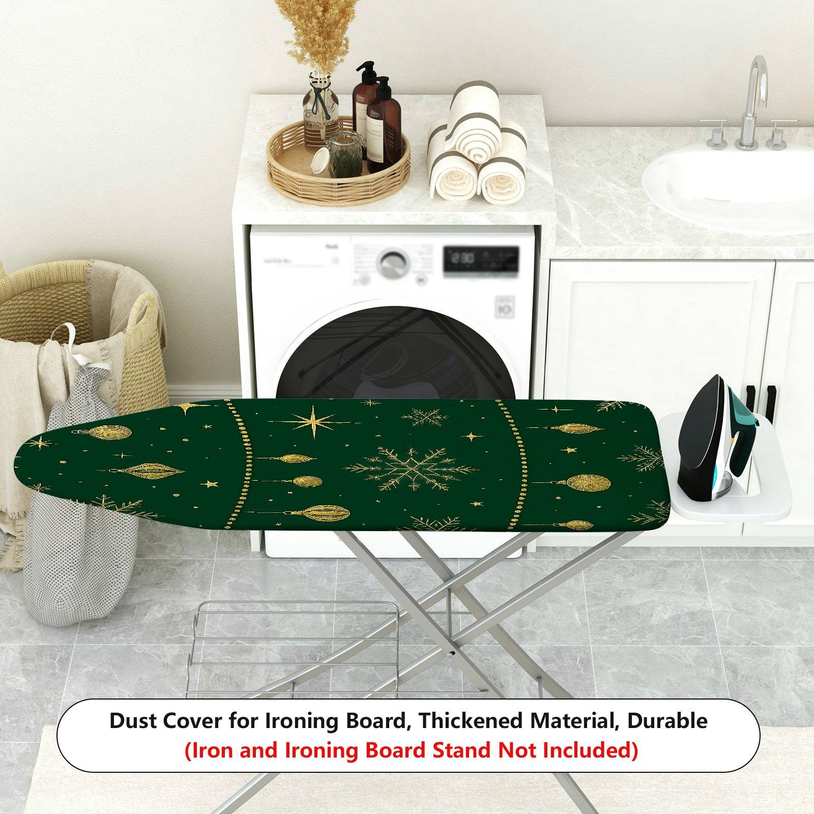 1-Piece Christmas Snowflake Ornament  Ironing Board Cover, Universal Size, Without Board