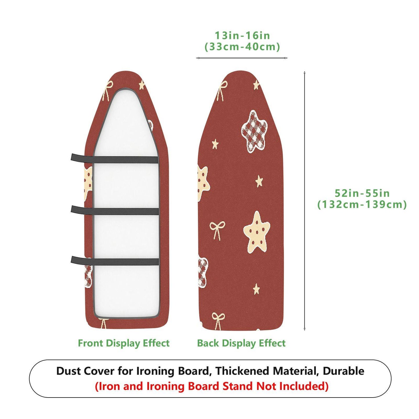 1-Piece Star Bow Plaid  Ironing Board Cover, Universal Size, Without Board