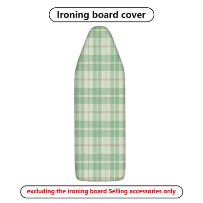 1-Piece Plaid Green Beige  Ironing Board Cover, Universal Size, Without Board