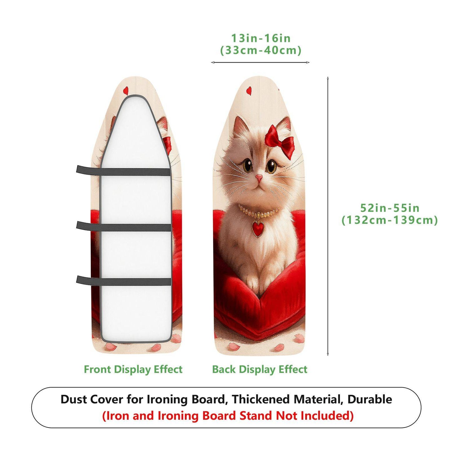 1-Piece Cute Cat Heart Valentine  Ironing Board Cover, Universal Size, Without Board