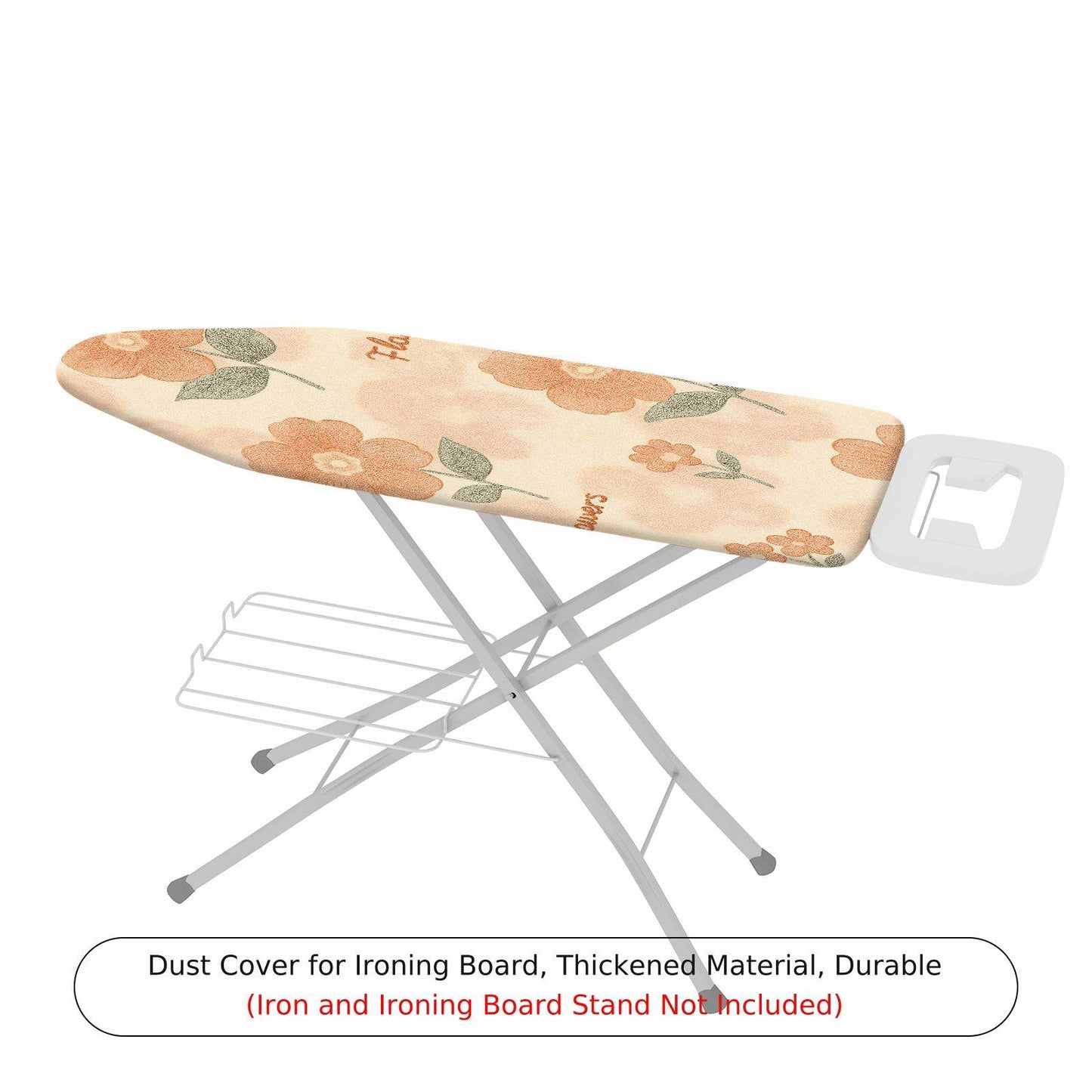 1-Piece Floral Pattern Beige Orange  Ironing Board Cover, Universal Size, Without Board