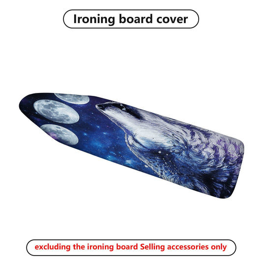 1-Piece wolf moon night sky  Ironing Board Cover, Universal Size, Without Board