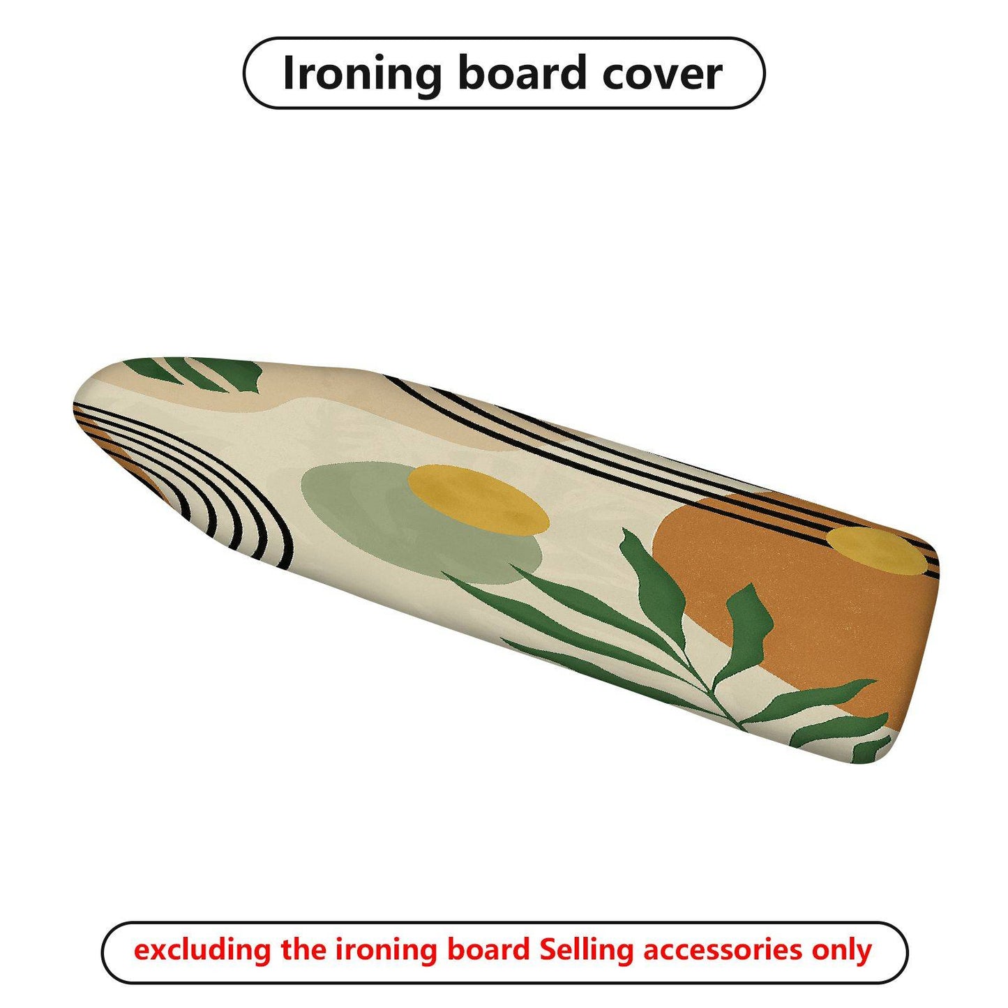 1-Piece Abstract Botanical Stripe  Ironing Board Cover, Universal Size, Without Board