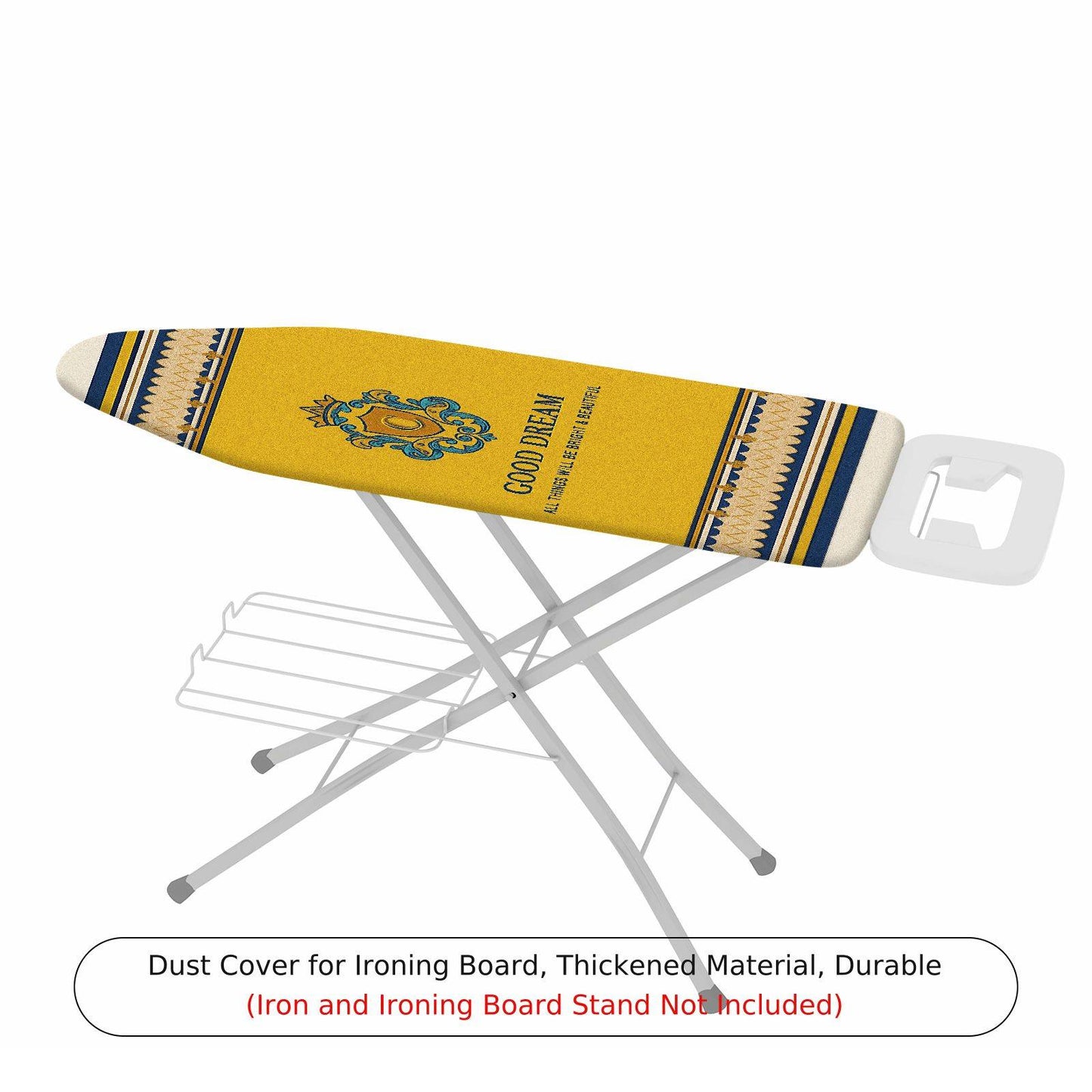 1-Piece Yellow Royal Emblem Good Dream  Ironing Board Cover, Universal Size, Without Board