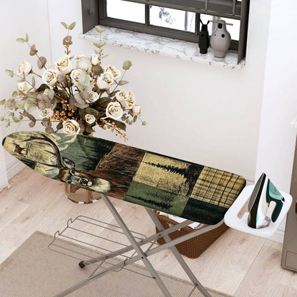 1-Piece Deer Forest Plaid  Ironing Board Cover, Universal Size, Without Board
