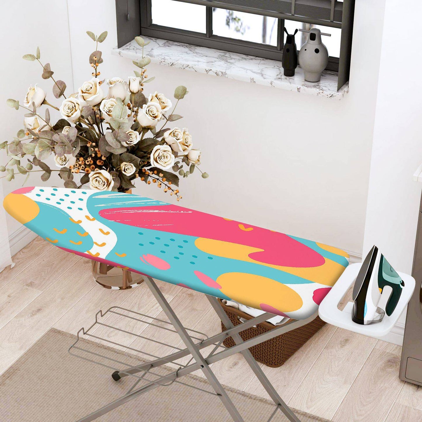 1-Piece Abstract Colorful Art Splash  Ironing Board Cover, Universal Size, Without Board