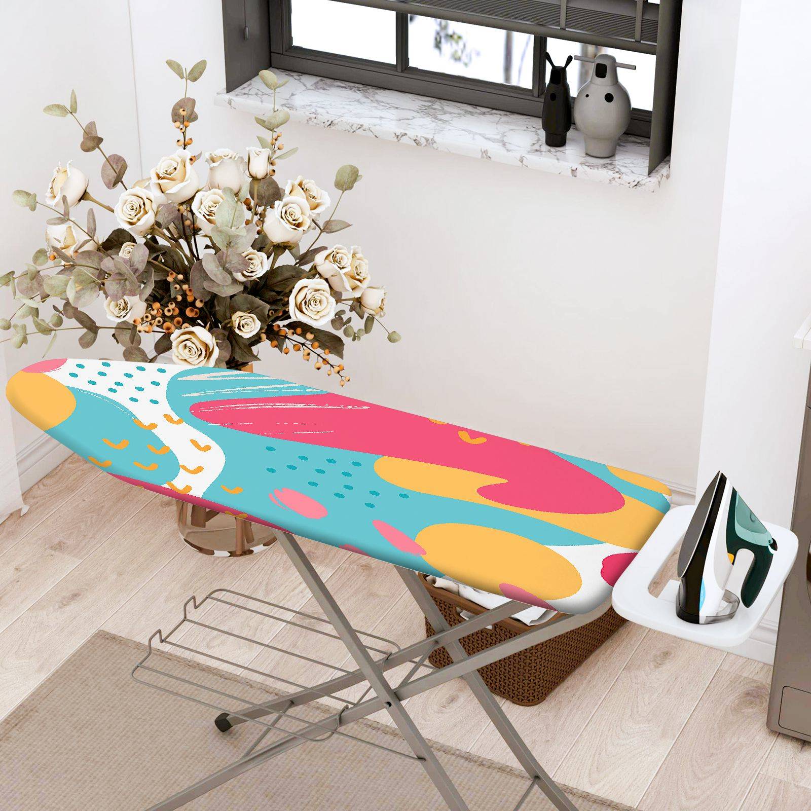 1-Piece Abstract Colorful Art Splash  Ironing Board Cover, Universal Size, Without Board