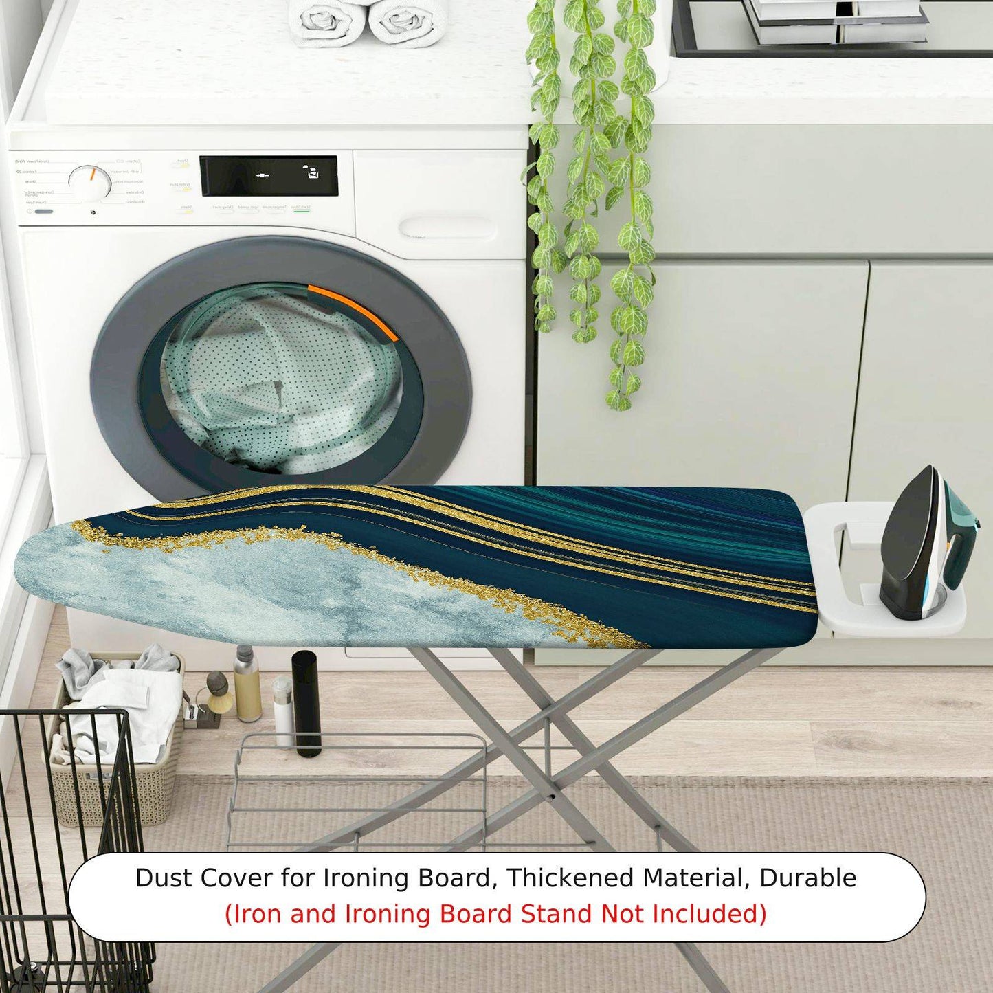 1-Piece Abstract Art Pattern Navy Gold  Ironing Board Cover, Universal Size, Without Board