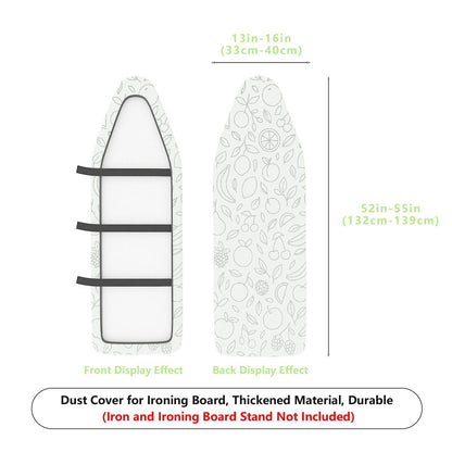 1-Piece Fruit Pattern Leaf Design White  Ironing Board Cover, Universal Size, Without Board