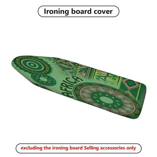 1-Piece African Green Geometric  Ironing Board Cover, Universal Size, Without Board