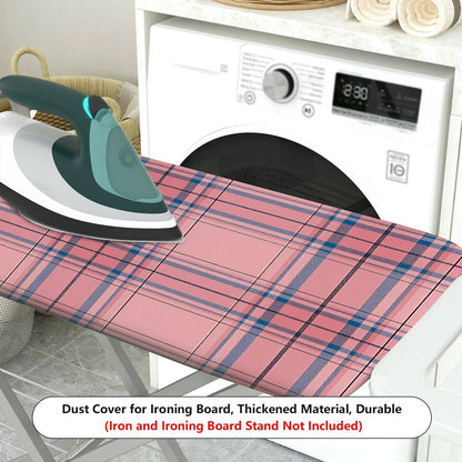 1-Piece Pink Plaid Checkered  Ironing Board Cover, Universal Size, Without Board