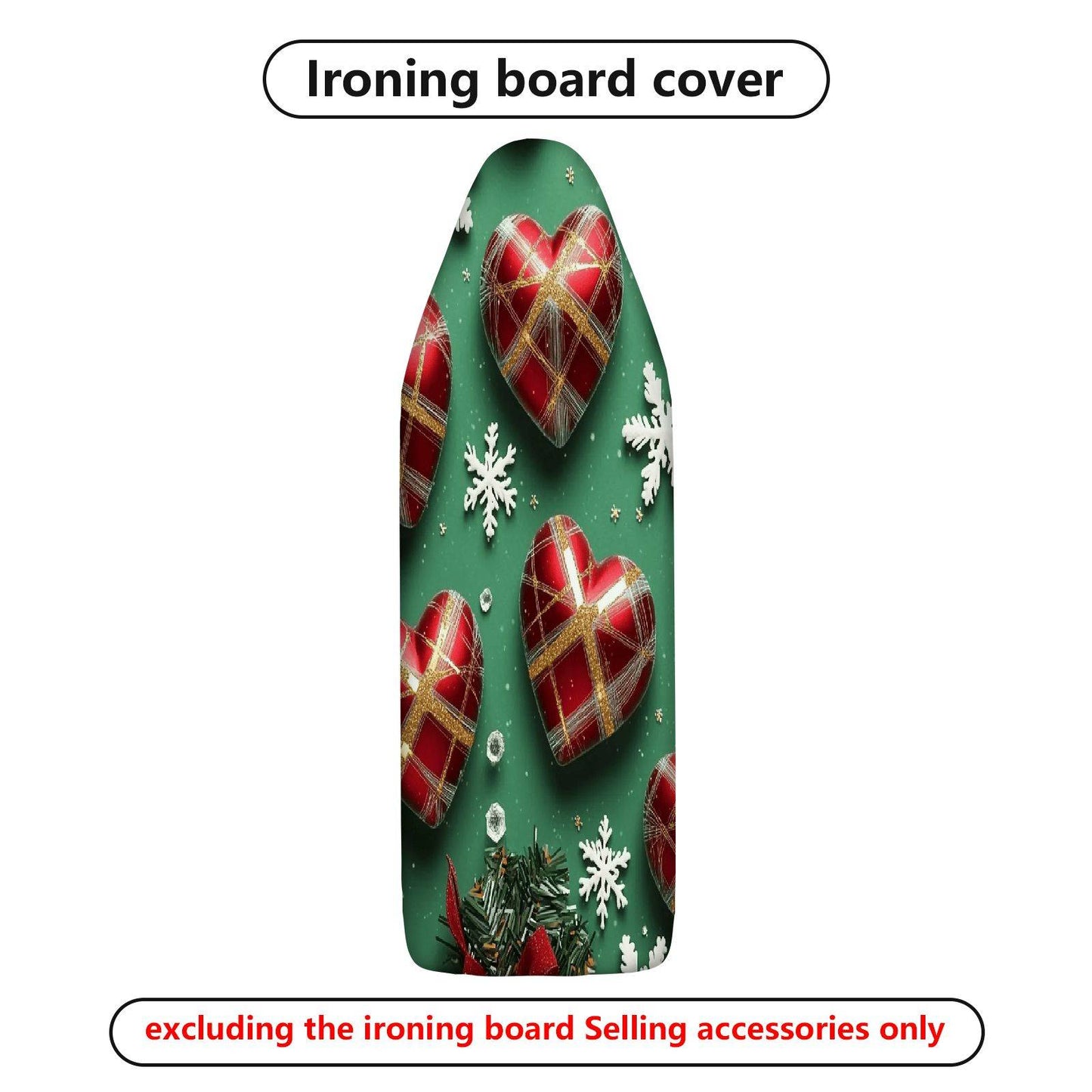 1-Piece Heart Snowflake Christmas  Ironing Board Cover, Universal Size, Without Board